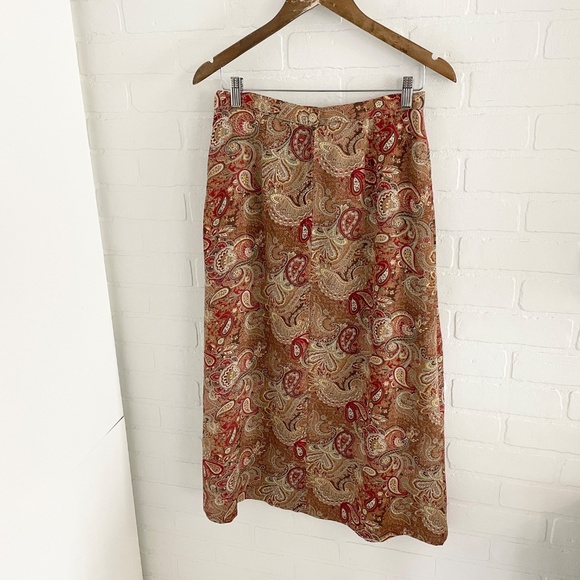 Vintage handmade Midi skirt Paisley print Boho Folk Hippie Gypsy Whimsy L - Picture 8 of 8